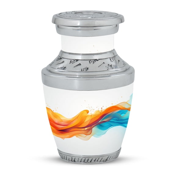 Fluid Color Motion Cherished Keepsake - Small Urn for Precious Memories - Mini Tribute Holder - Funeral Urns For Human Ashes - Memorial Urns 3 Inch, 1 Pc