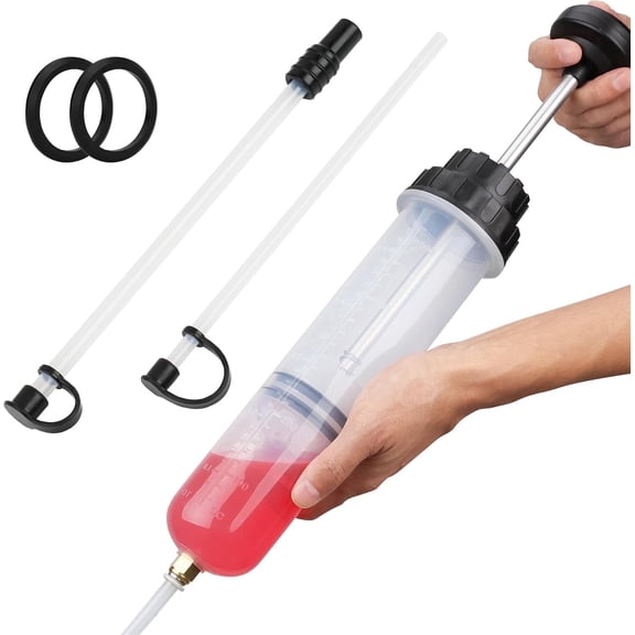 Manual Fluid Extractor, 200cc Capacity Automotive Suction Gun Transfer Pump for Oil and Brake Fluid