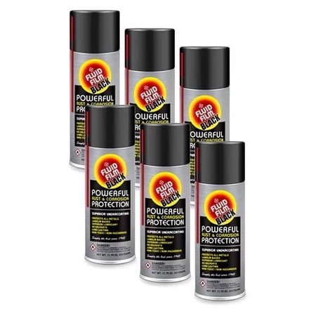 6 Pack Fluid Film AS11B Rust and Corrosion Inhibitor 11.75 oz Aerosol Black
