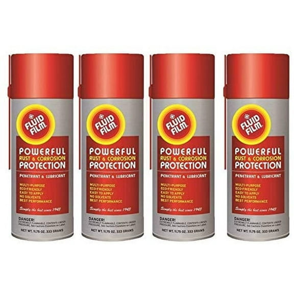 Fluid Film FLUIAS11 As11 11.75oz Spray Cans, 12" Orange (4 Pack) (4)