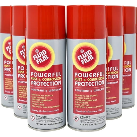 Fluid Film Penetrant & Lubricant, Rust & Corrosion Protection, 11.75 oz (6 Aerosol Cans)