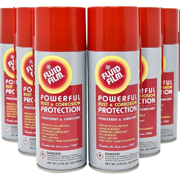 Fluid Film Penetrant & Lubricant, Rust & Corrosion Protection, 11.75 oz (6 Aerosol Cans)