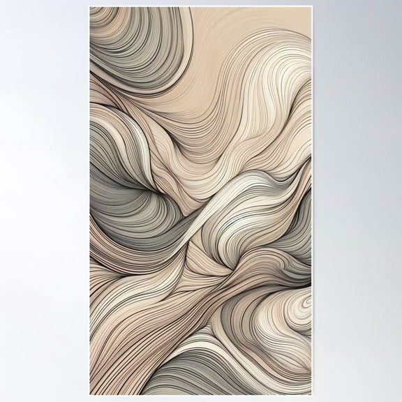 Fluid Forms Poster Wall Art, Modern Wall Decor For Living Room Bedroom, 8x12 UNFRAMED