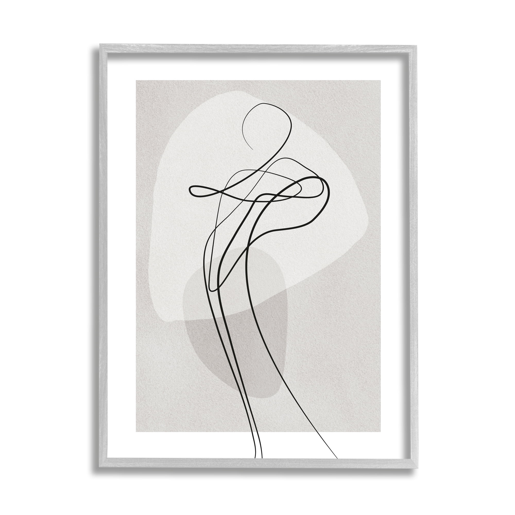 Fluid Human Form Abstract Bold Linework 11 in x 14 in Framed Painting Art Prints, by Stupell Home Décor
