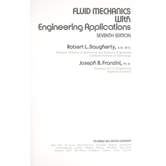 Pre-Owned Fluid Mechanics with Engineering Applications (Hardcover) 9780070154278