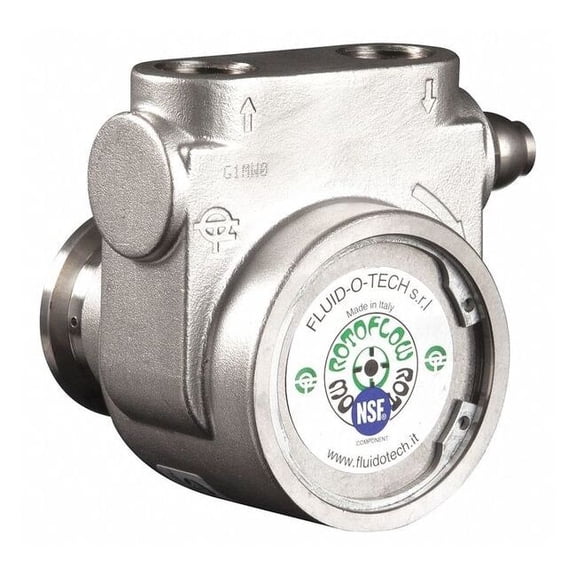 Fluid-O-Tech Pump,1/2" NPTF,201 Max. GPH,SS,Bypass PA 611