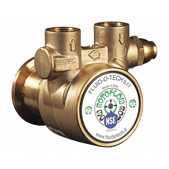 Fluid-O-Tech Pump,3/8" NPTF,78 Max. GPH,Brass,Bypass PA 201