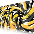 thumbnail image 1 of Fluid Pattern Desk Mat Marbled Design Desk Pad,Gaming Mouse Pad with Seamed Edges,Waterproof Large Mouse Pad,Non-Slip Rubber Base XL Gaming Mousepad,31.5x11.8In Computer Mat Keyboard Pad Yellow-Black, 1 of 6