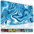 thumbnail image 1 of Fluid Pattern Gaming Mouse Pad for Desk,Desk Mat with 3mm Non-Slip Base,Large Mouse Pad Gaming Mousepad,Waterproof Mouse Mat Desk Pad with Seamed Edges,31.5x11.8In Mousepad for Gaming,Office,Home,Blue, 1 of 6