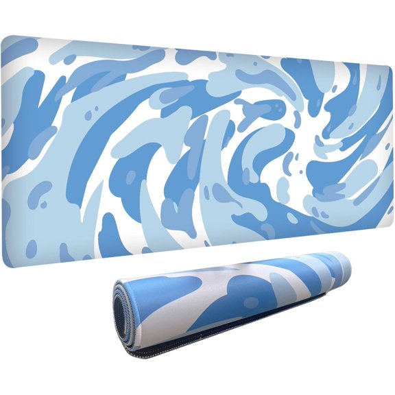 Fluid Pattern XXL Mouse Pad,Super Thick Waterproof Fluid Pattern Large Gaming Mousepad with Stitched Edge,Mouse Computer Desk Accessories,Non-Slip Base Mouse Keyboard Mat 800X400X4mm
