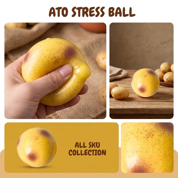 Fluid Potato Squishy Toy, Office Desk Stress Relief and Anxiety Management,Squishy Potato Sensory Tool,Realistic Mashed Potatoes Squishy