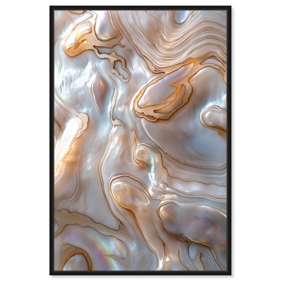 Fluid Preciousness I Canvas Geode Wall Decor by Art Remedy, Black Frame, 16 x 24
