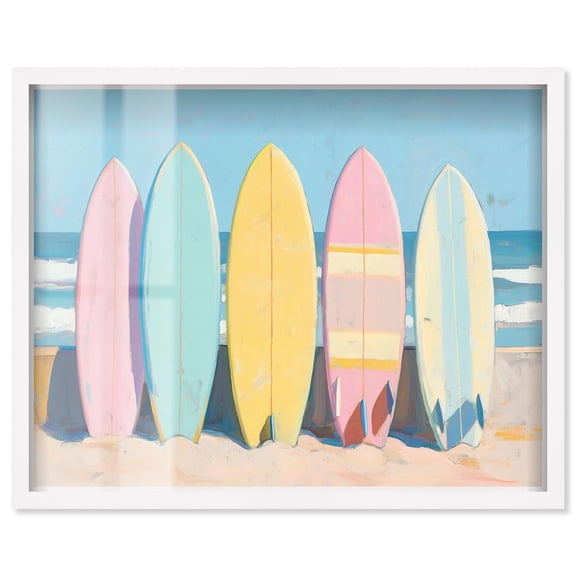 Fluid Skating Craft Shadowbox Print Coastal Art by Art Remedy, White Frame, 20 x 16