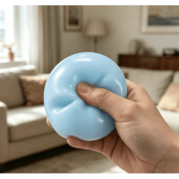 Fluid Squishy Dough Ball, Stress Relief Fidget, Ultra-Soft Slow Rising Jumbo Cheese Squishy for Office Daily Relaxation & Hand Workout, Blue