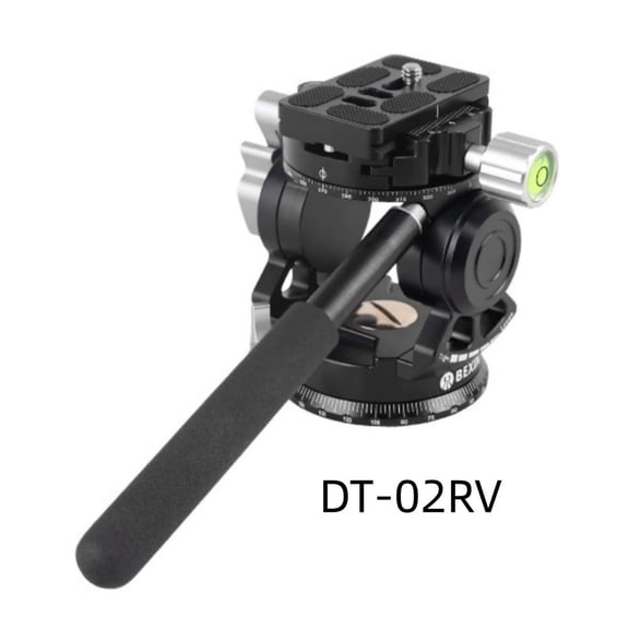 Fluid Video Tripod Head with 8kg Load Capacity, Damping Panoramic Head with 38mm Quick Release Plate for DSLR and Mirrorless Cameras