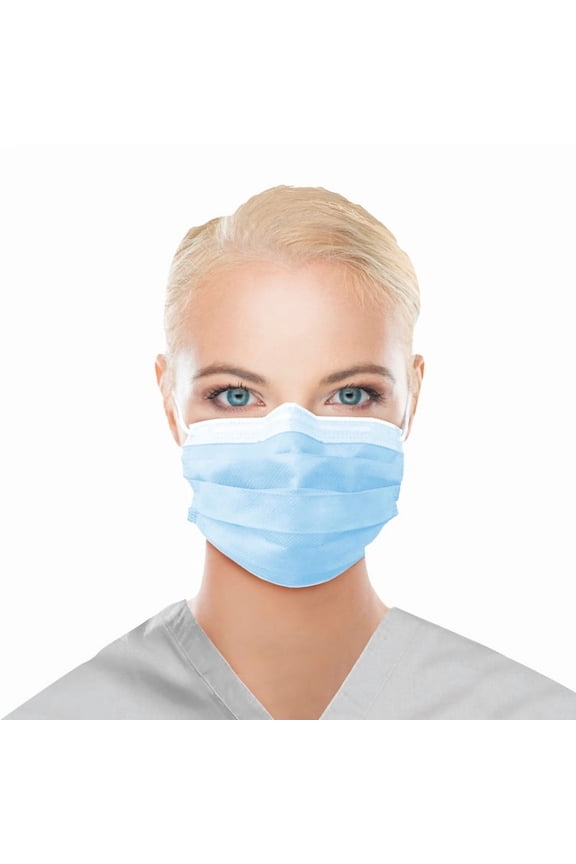 FluidBloq ULM-6381 ASTM Level 3 Mask with Ear Loop, Blue, 50/BX