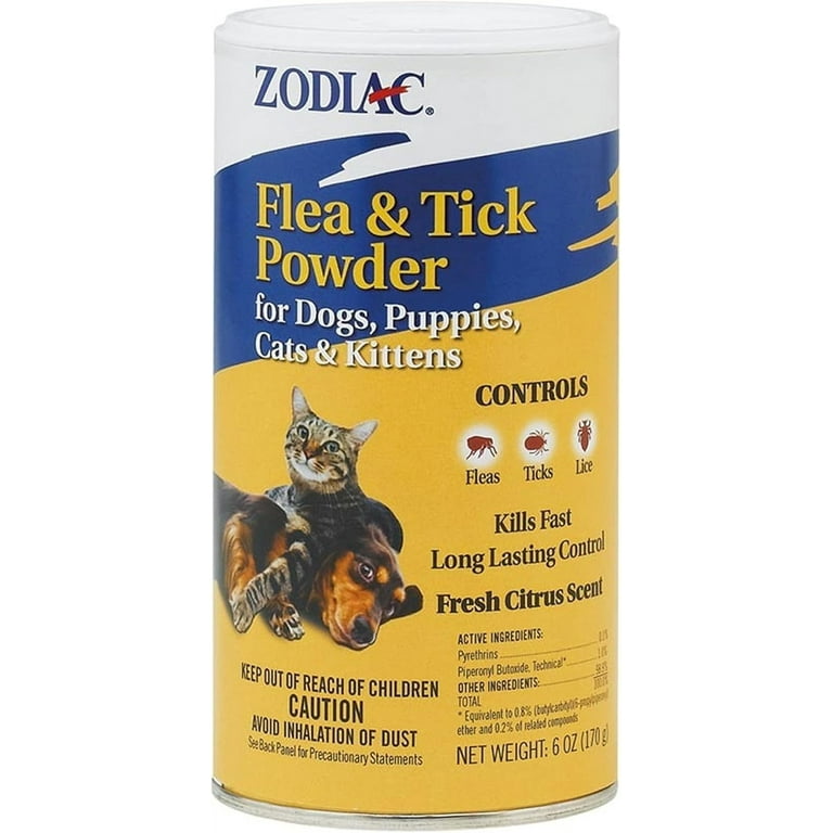 Zodiac Flea Tick Powder for Pets: Dogs, Puppies, Cats Kittens