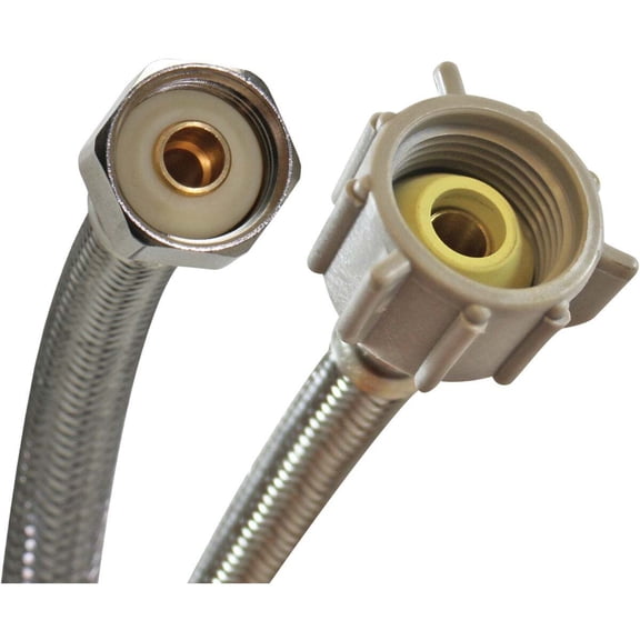 Fluidmaster 1/2 in. Ballcock Ah X 7/8 in. D Ballcock 12 in. Braided Stainless Steel Supply Line