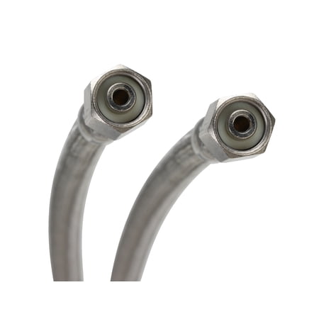 Fluidmaster 12IM120 Braided Stainless Steel Ice Maker Connector, 1/4" Comp x 1/4" Comp, 120"
