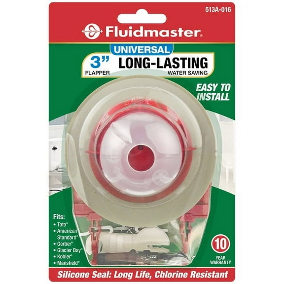 Fluidmaster Adjustable Toilet Flapper - Rubber With Control Dial - 3" Size, White