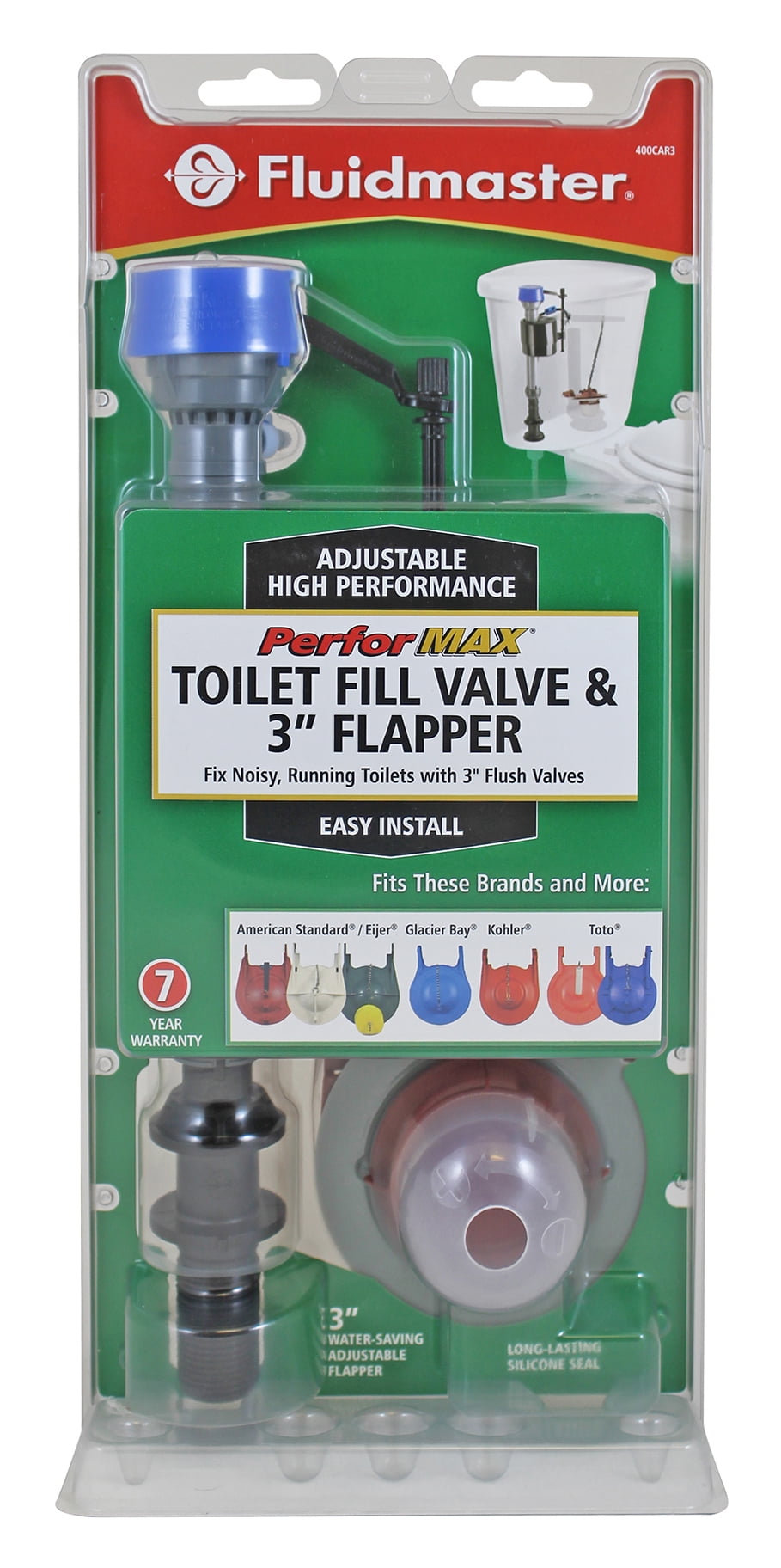 Fluidmaster PerforMAX Toilet Fill Valve Flapper Kit, Tank