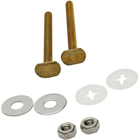 Fluidmaster 7111 Toilet Bolt, 3-1/2 in, Solid Brass, Solid Brass