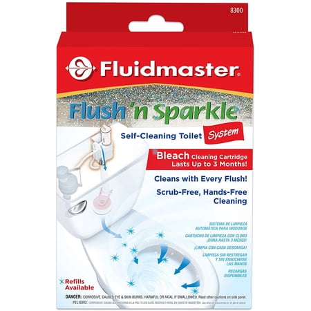 Fluidmaster 8300 Flush 'n Sparkle Automatic Toilet Bowl Cleaning System with Bleach Cartridge