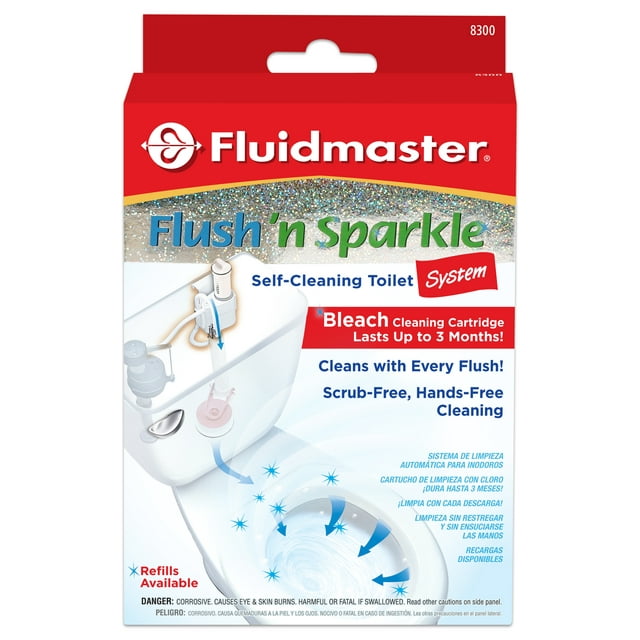 Fluidmaster 8300P8 Flush 'n Sparkle Automatic Bleach Toilet Bowl