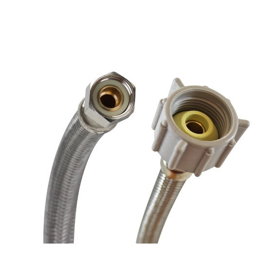 Fluidmaster B1T20 Toilet Connector, Braided Stainless Steel - 3/8 Female Compression Thread x 7/8 Female Ballcock Thread, 20-Inch Length