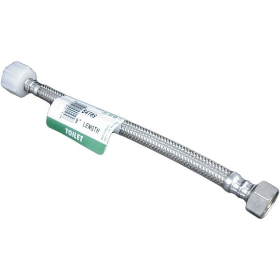 Fluidmaster B4T09 1/2"Pipe Thread x 7/8" x 9" Stainless Steel Flex Closet