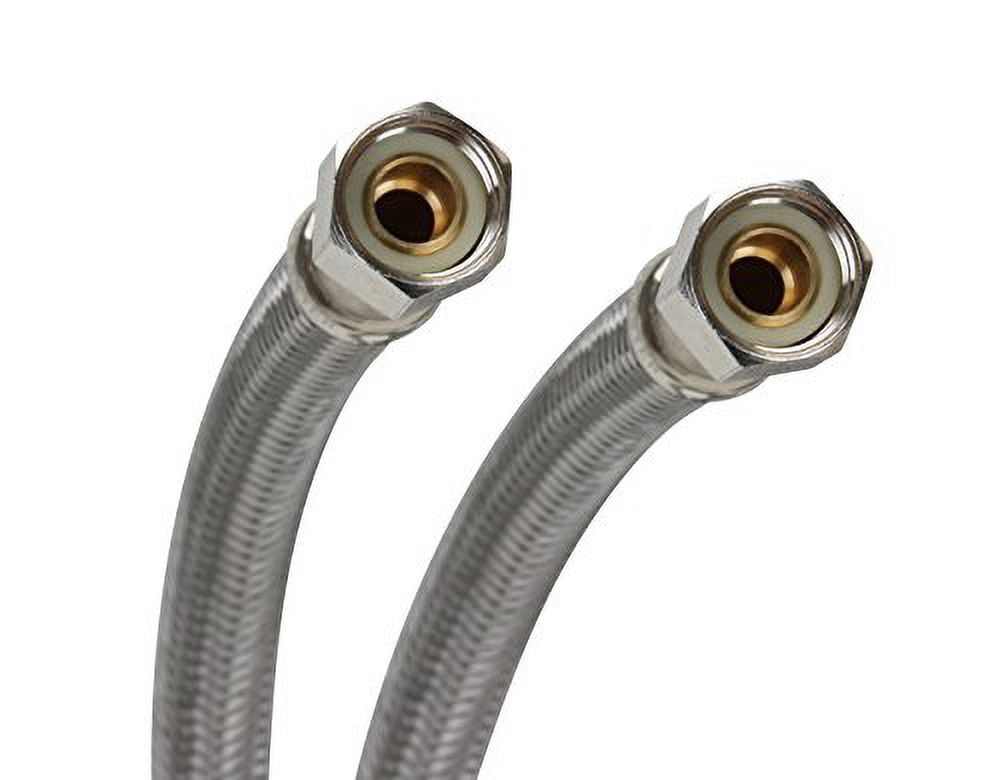Fluidmaster B6F20 Faucet Connector, Braided Stainless Steel 3/8