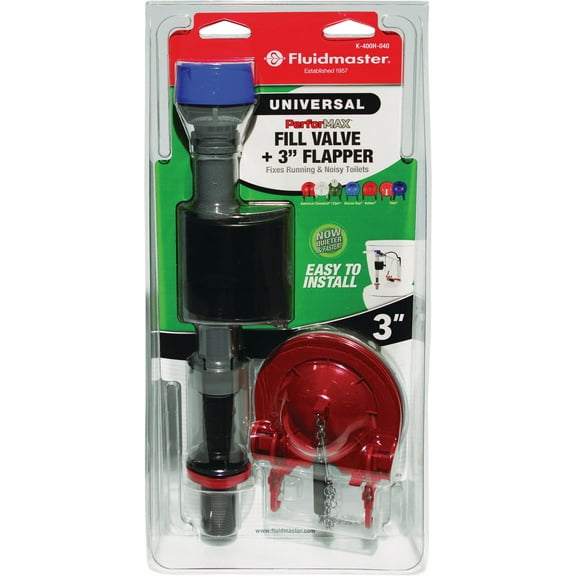 Fluidmaster PerforMAX Fill Valve & Flapper Kit, Toilet Flappers Replacement 3" - 2 Piece