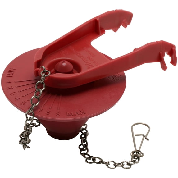 Fluidmaster Adj. Flapper, Red, 2", Plastic and Rubber PRO56G