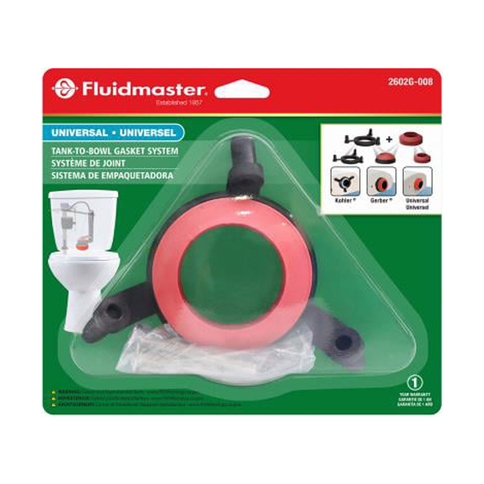 Universal Black and Red Tank-to-Bowl Gasket System