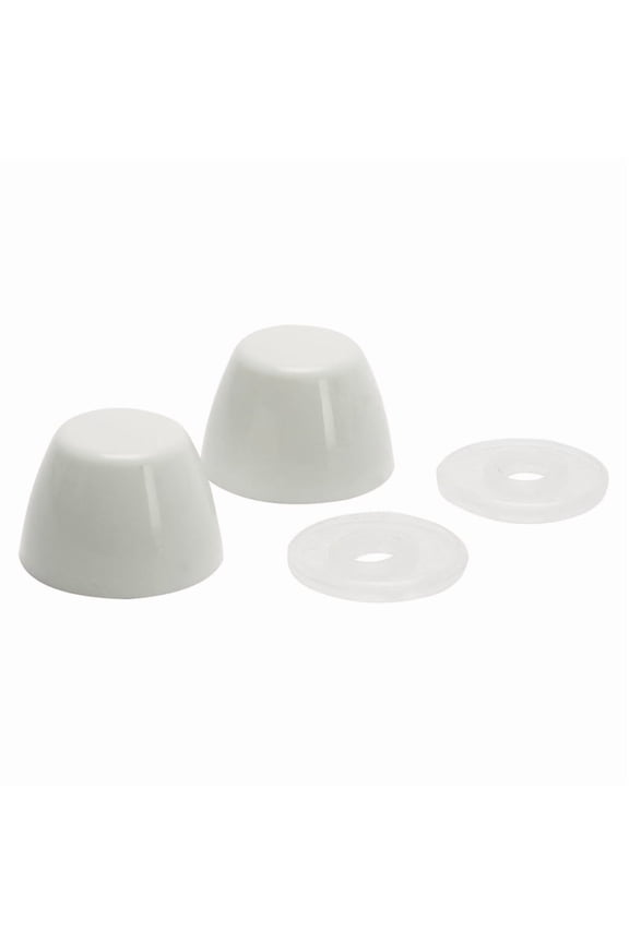Snap-On Toilet Bolt Caps Universal Plastic - White - 2 Pack