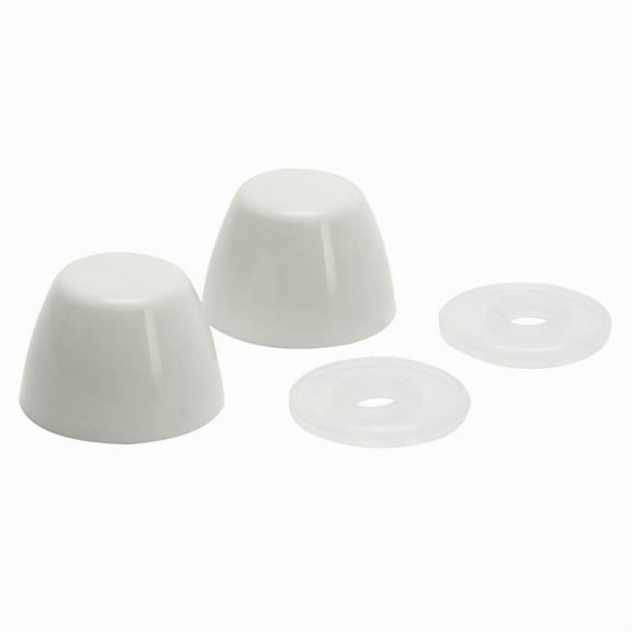 Fluidmaster White Plastic Snap-On Toilet Bolt Caps (2-Pack) 7115