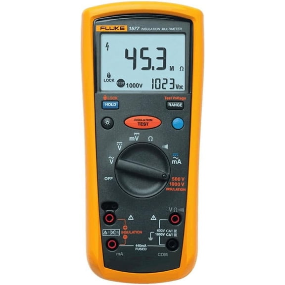 Fluke 1577 Insulation Multimeter, LCD Display, 600 Megaohm Resistance, 500/1000V Voltage