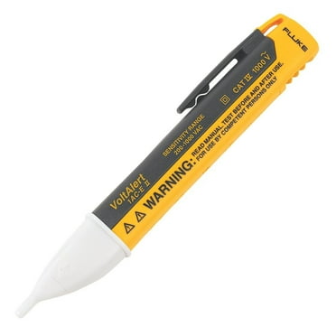 Fluke 1AC-A1-II VoltAlert Non-Contact Voltage Tester, Pocket-Sized, Voltage Detection Range 90 V to 1000 V AC, Audible Beeper, Silent Mode, Includes Batteries And 2 Year Warranty, CAT IV 1000 V Ratin