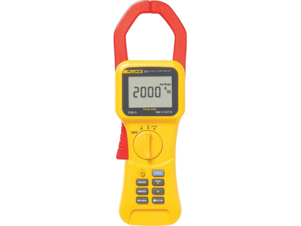 Fluke 353 600V, 2000A Yellow LCD Digital Clamp Meter Current Tester