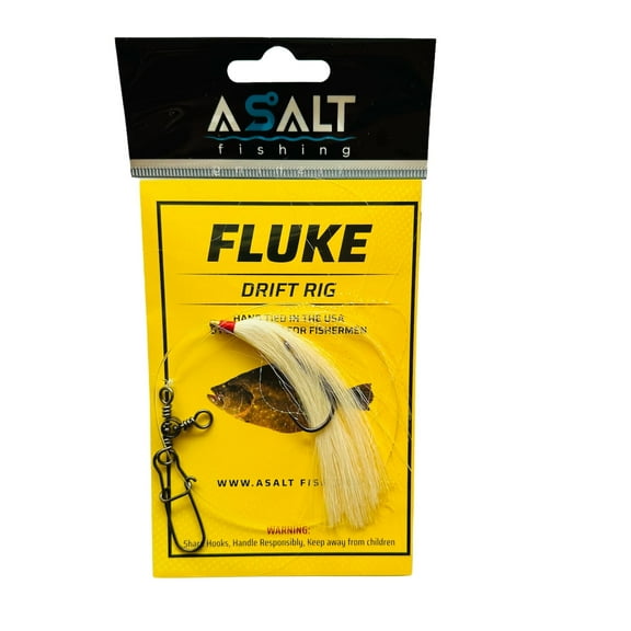 Asalt Fishing Fluke Drift Rigs White Bucktail Teaser With 3-Way Snap