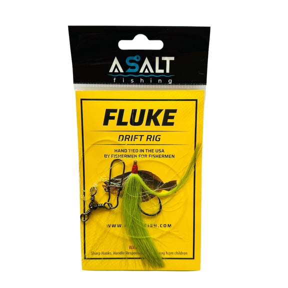 Asalt Fishing Fluke Drift Rigs Chartreuse Bucktail Teaser With 3-Way Snap