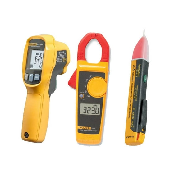 Fluke FL62MAX+/323/1AC IR Thermometer Clamp Meter and Voltage Detector Kit