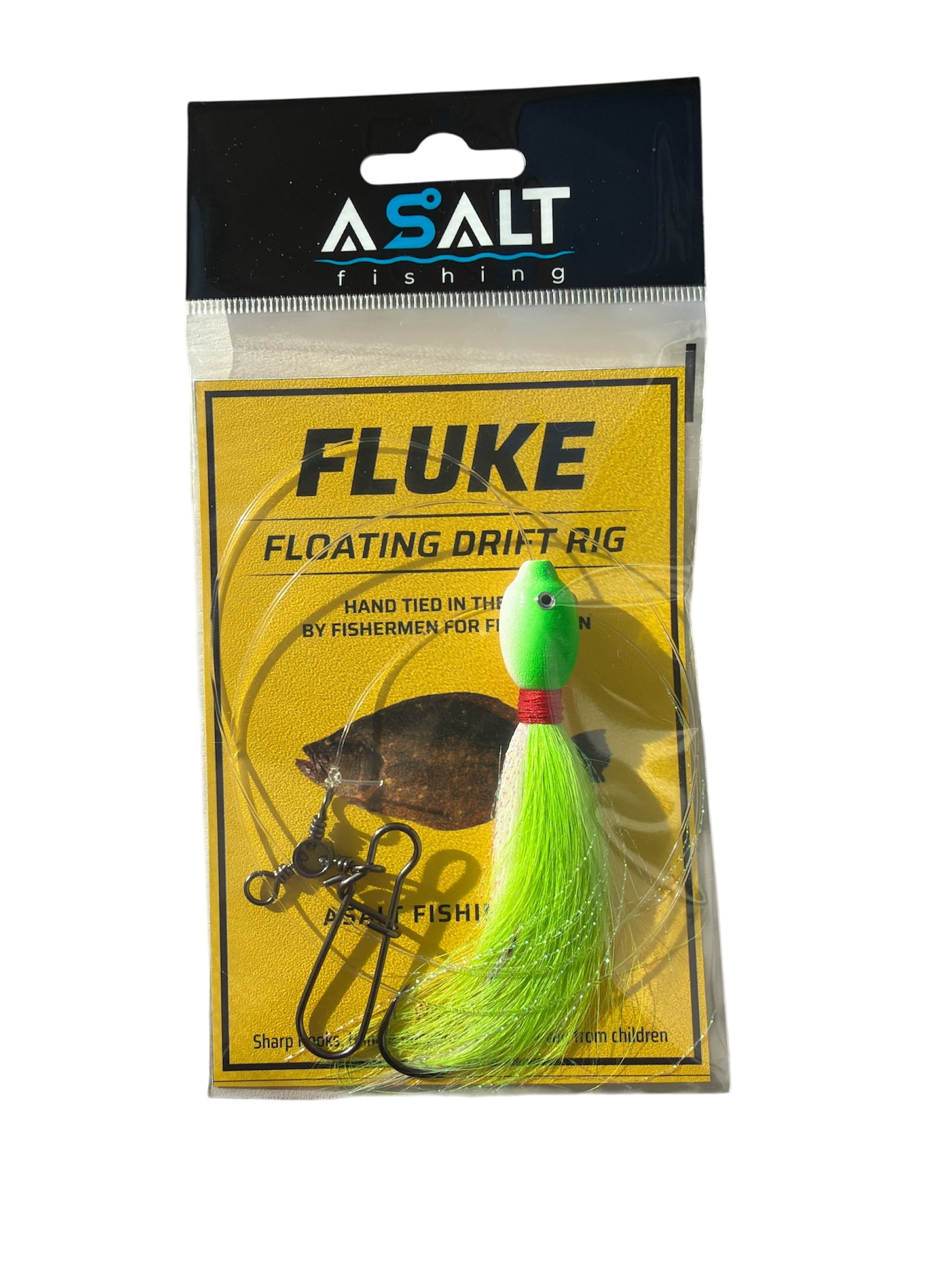 Asalt Fishing Fluke Floating Drift Rig Chartreuse Tesaer - Walmart.com