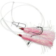Fluke Flounder Hi-Lo Rig   Mylar Teaser for Saltwater   BKK Black Size 3/0 Octopus Hook - 30lb Heavy Duty Mono 2ft Long - Black Duo-Lock Snaps