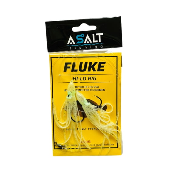 Asalt Fishing Fluke Hi-Lo Double Squid Skirt in Glow