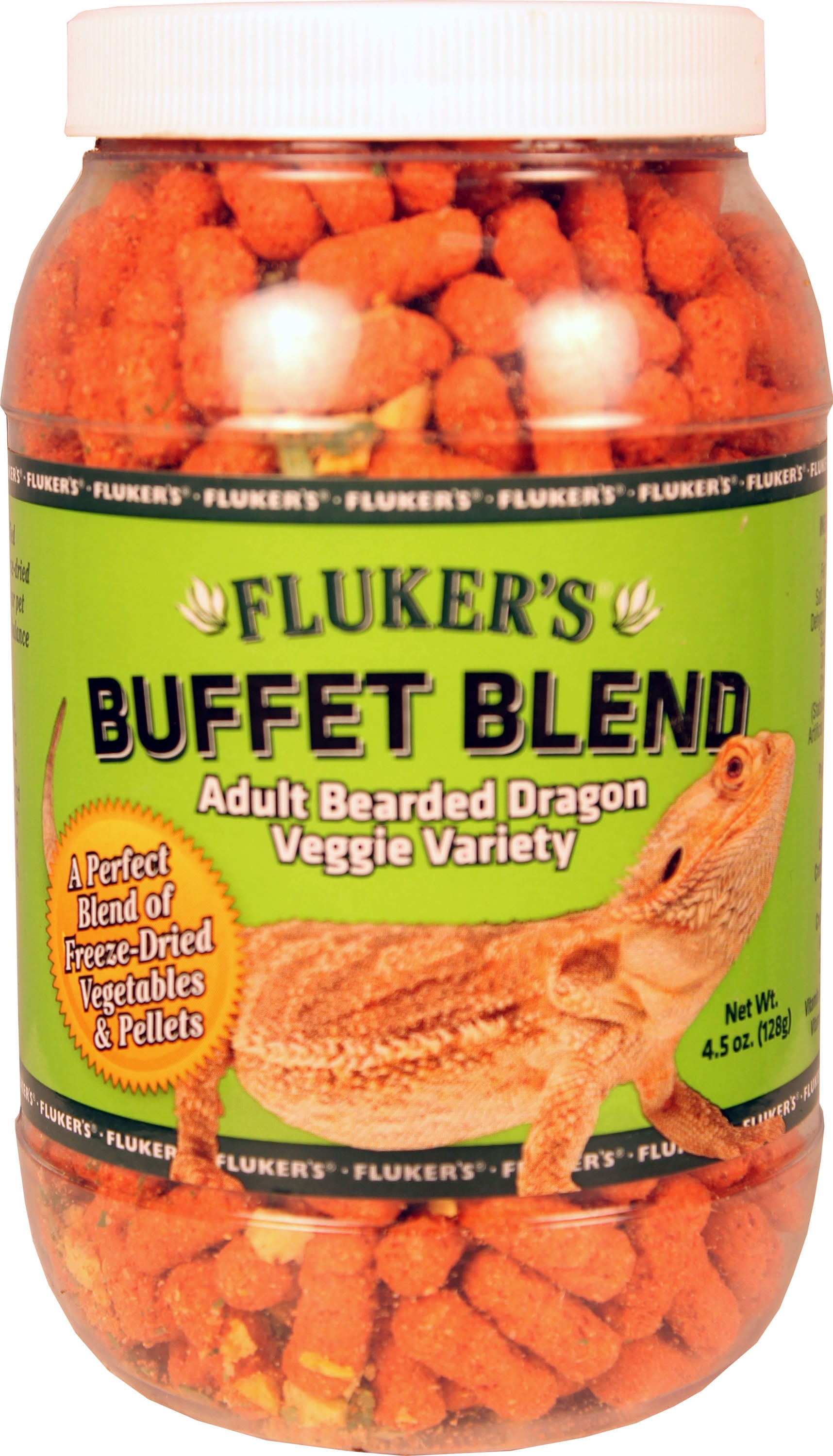 Fluker's Buffet Blend Adult Bearded Dragon Veggie Variety Pellets, 4.5 oz