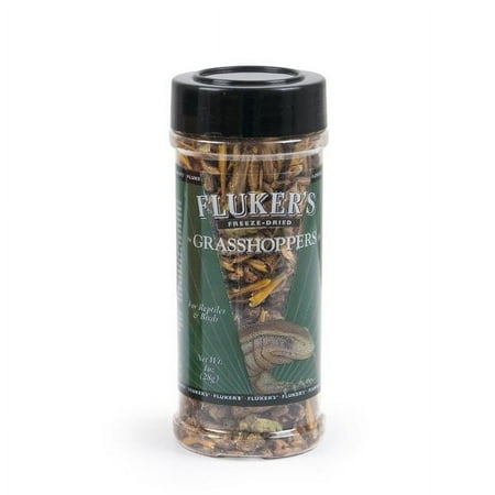 Fluker's Freeze-Dried Grasshoppers Reptile Turtle Snake Lizard Food, 1 Oz