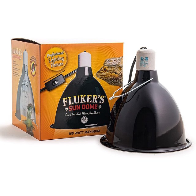 Fluker's Sun Dome Reptile Lamp, Deep Dome Flush Mount Light Fixture, 8.