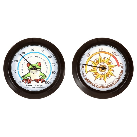 Flukers Terrarium Gauges - 2 Pack - (1 Thermometer & 1 Hygrometer)