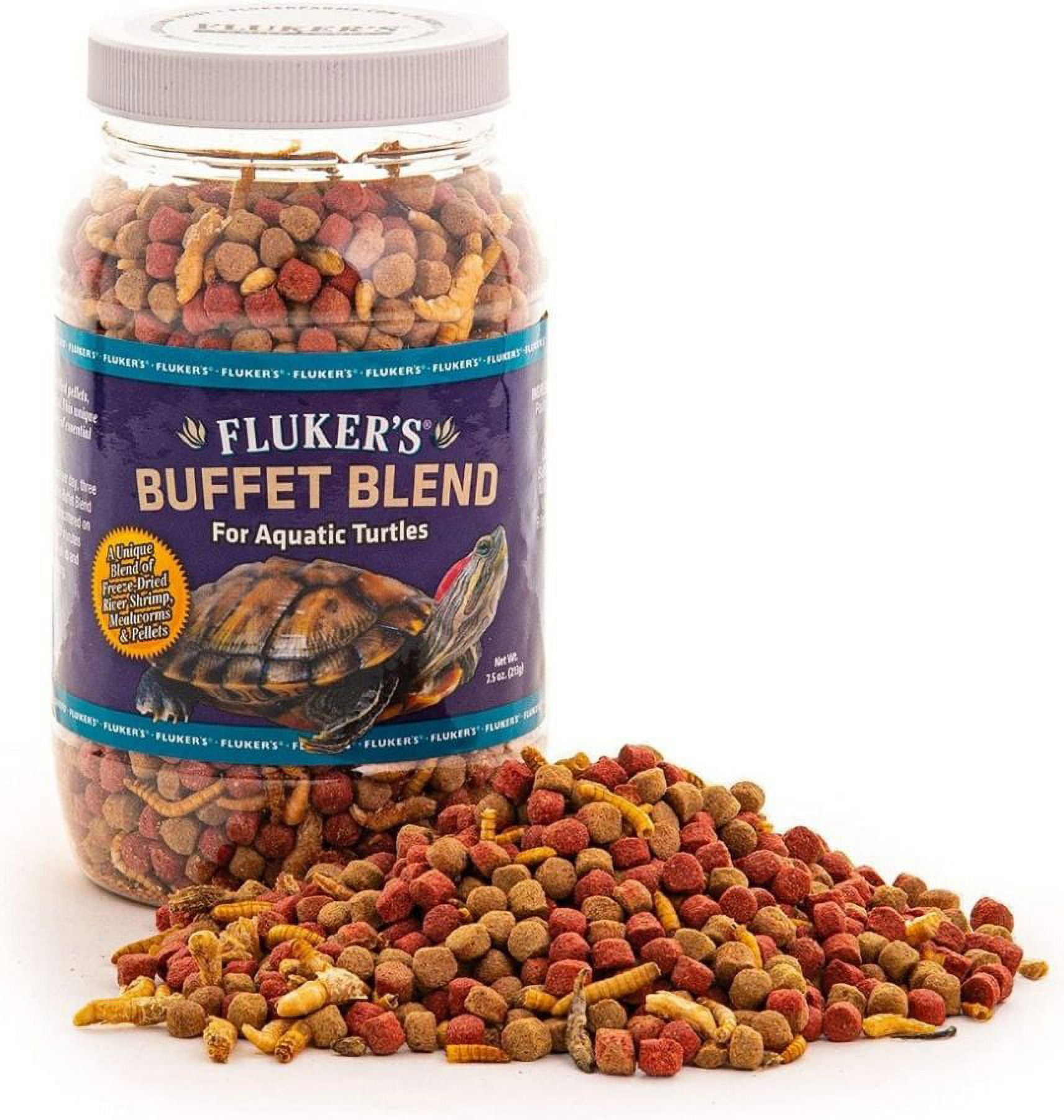Fluker's Buffet Blend High-Protein Turtle Food Pellets, 7.5 oz